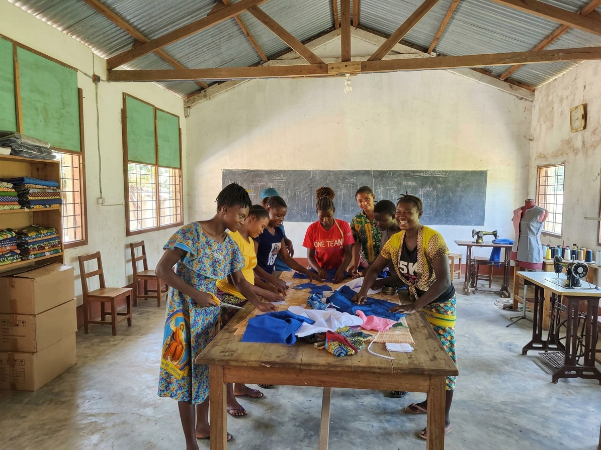 Studentesse della scuola professionale di sartoria ESMA a Rungu, Repubblica Democratica del Congo